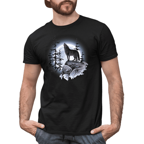 Wolf T-shirt, Howling At The Moon Tee, Wolves Wildlife Shirt