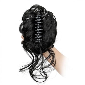 Claw Clip Messy Bun Hair Piece Real Human Hair Buns Wavy  display picture 3