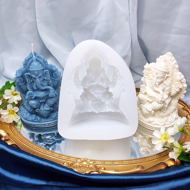 Zecic Elephant Statue Scented Candle Mold Silicone Mold for Candle Making DIY Resin Casting Gypsum Epoxy Mould Decoration