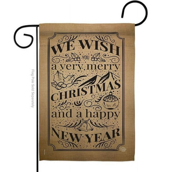 Ornament Collection G191051-BO 13 x 18.5 in. Very Merry Christmas Garden Flag with Winter Double-Sided Decorative Vertical Flags House Decoration Banner Yard Gift