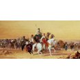 thumbnail image 2 of Herring, John Frederick 32x17 Black Ornate Wood Framed with Double Matting Museum Art Print Titled - An Arab Caravan, 2 of 4