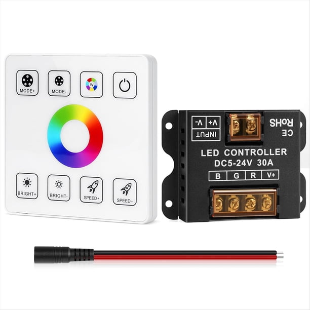 Kit Controlador de LED RGB con Panel Táctil , Controlador de Tiras LED RGB con Control Remoto Inalámbrico , para 5 V, 12 V, 24 V, .