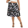 thumbnail image 5 of HDE Women's Plus Size Midi Knee Length Skater Skirt with Pockets Unicorns and Rainbows 4X, 5 of 6