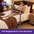 thumbnail image 3 of KEKOY Overbed Table with Wheels, 90° Tilting Tabletop and Adjustable Height, Rolling Hospital Bedside Table for Reading, Laptop Work and Post-Surgery Recovery, 3 of 9