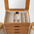 thumbnail image 4 of Hives & Honey Women's Chelsea Wood Jewelry Storage Armoire with Mirror Doors in Walnut, 4 of 8