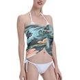 thumbnail image 3 of Zufioo Panther Floral Illustration Print Women's Beach Short Wrap Skirt, Short Quick-drying Wrap Skirt, Swimsuit Cover-up Sun Protection Cape, Suitable for Beach, Pool-One Size, 3 of 7