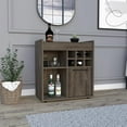 thumbnail image 5 of FM FURNITURE Leeds Modern Engineered Wood Bar Cabinet with Door in Dark Walnut, 5 of 5