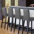 thumbnail image 6 of Unique Bargains Bar Stool Covers for Bar Counter Short Back Chair Slipcovers Grey 4 Pcs, 6 of 8