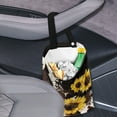 thumbnail image 3 of Yuyamidu Brown Cow Print Car Trash Bag Accessories Sunflower Auto Garbage Bag for Car Van Truck Trash Container Storage Bag Hanging Car Waste Bag Holder, 3 of 7