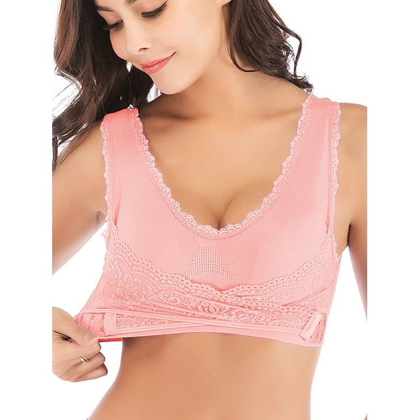 Women's Wireless Activewear Bra Buckle Lace Sports Bras Cross Front Side  Yoga Running Bras Workout Gym Activewear Bra - Walmart.com