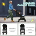 thumbnail image 4 of INFANS Lightweight Baby Stroller, Compact Stroller with One-Hand Fold, Travel Stroller for Airplane with Cup Holder, 5-Point Harness, Foot Cover, Canopy, Infant Stroller for 0-36 Month (Black), 4 of 9