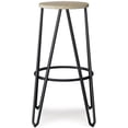 thumbnail image 3 of Pemberly Row Tabouret de Bar Rond Industriel 30 Pouces avec Dessus en Bois Naturel et Noir, 3 of 6