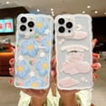 thumbnail image 4 of Funda compatible con iPhone 14 Pro, diseño de mariposas y flores de dibujos animados para mujeres y niñas, estética kawaii, delgada, suave, TPU transparente para iPhone 14 Pro (rosa claro), 4 of 8