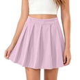 thumbnail image 3 of Back to School Children's Solid Elastic Waist Cultivation Leisure Sports College Style Pleated Skirt Kids 12-13Years, 3 of 7