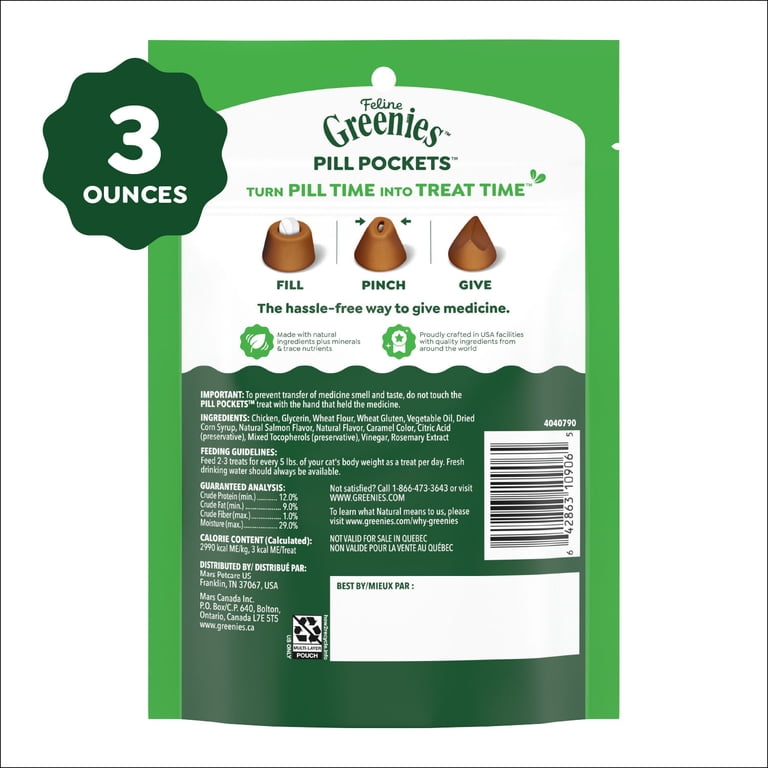 Greenies Feline Salmon Flavor Pill Pockets For Cats, 85 Count photo 6