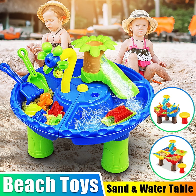Water Playset Table Sand Box Toys Play Set Game Kid Backyard Outdoor Indoor Desk 
