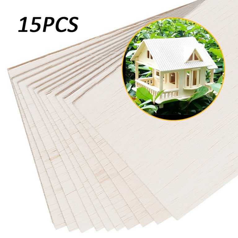 Thin Balsa Wood Sheets 1mm Thickness, 10Pcs Wooden Plate Model Craft for  DIY House Ship Aircraft Boat 1 X 100 X 500mm