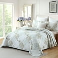 thumbnail image 5 of 3-Piece King Size Quilt Set, Greagle Lightweight Patchwork King Spring Summer Quilt Bedspreads Full Size Bedding Set with Pillow Shams, 104x90 inch Beige Floral Plaid Print, 5 of 8