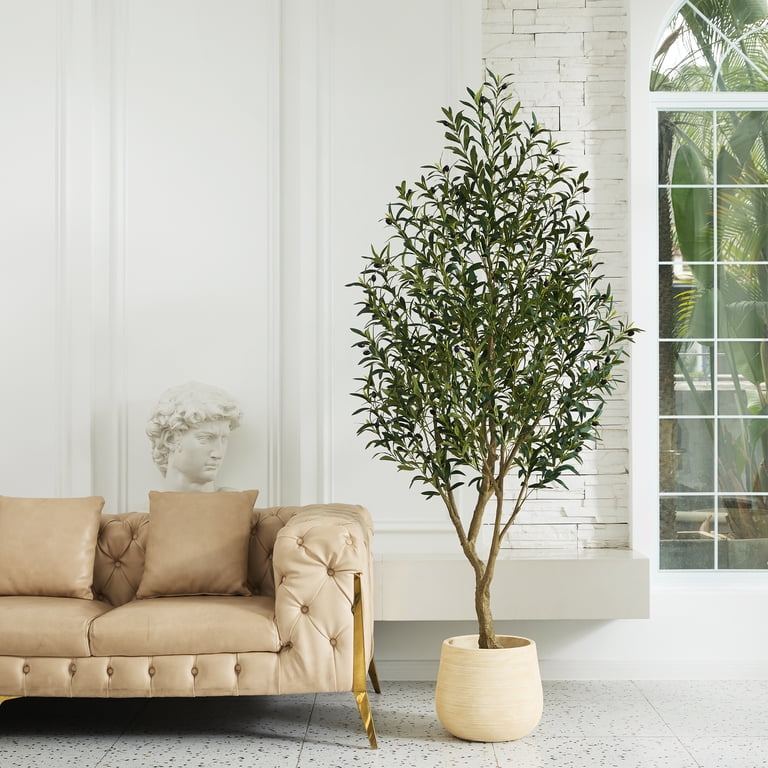 DR.Planzen 7FT Artificial Olive Tree in Pot with Fruits, Realistic