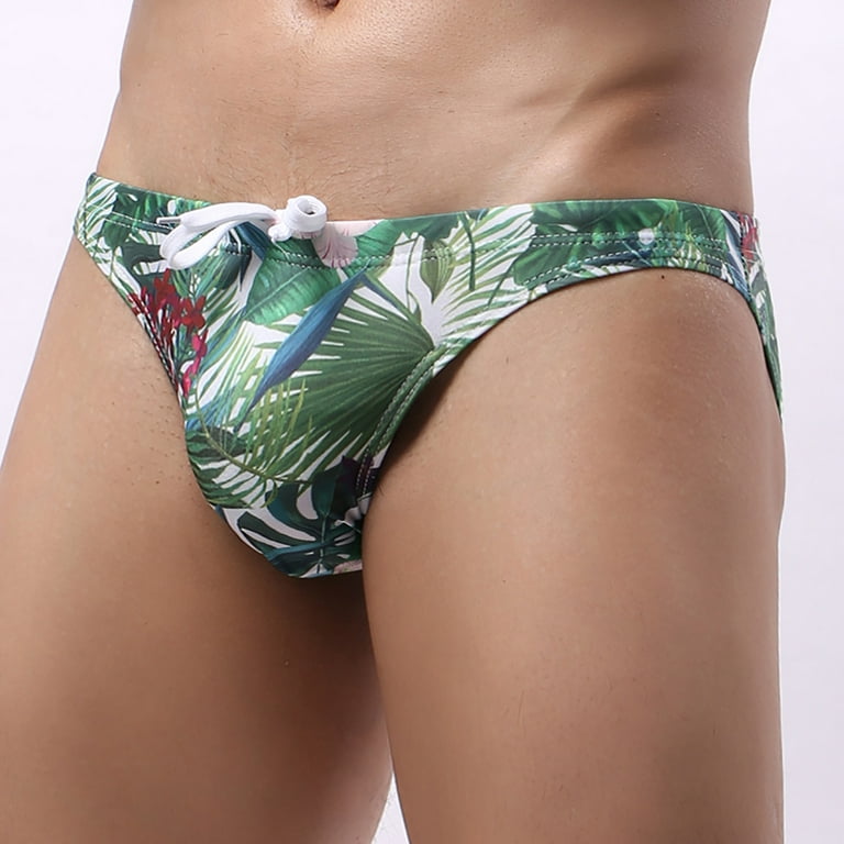 Swimsuit Men Men'S Underwear Swim Trunks Low-Rise Printing Smooth Men'S  Brief Swimming Briefs Women'S Bikini Swimsuits Polyester Green L 