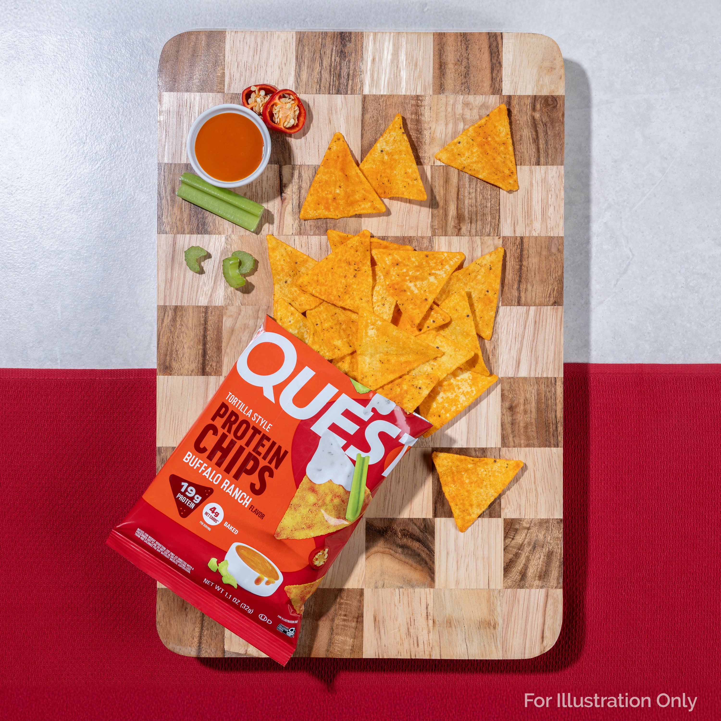Quest Tortilla Style Protein Chips, Buffalo Ranch Flavor, Baked, 8 Count