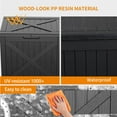 thumbnail image 4 of 32-Gallon Weatherproof Outdoor Storage Box with Woodgrain Finish - Black Resin, 4 of 6