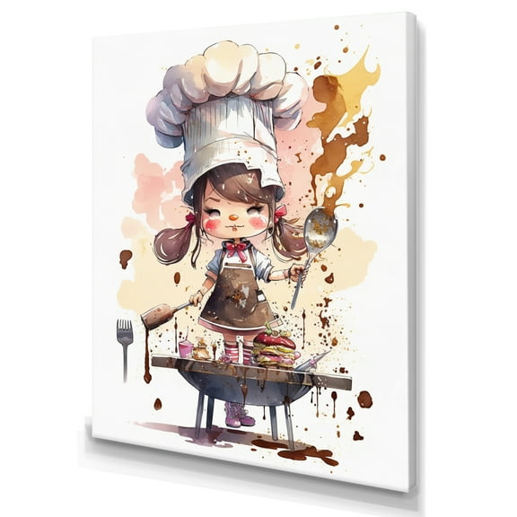Designart Cute Chef With Hat On III Canvas Wall Art