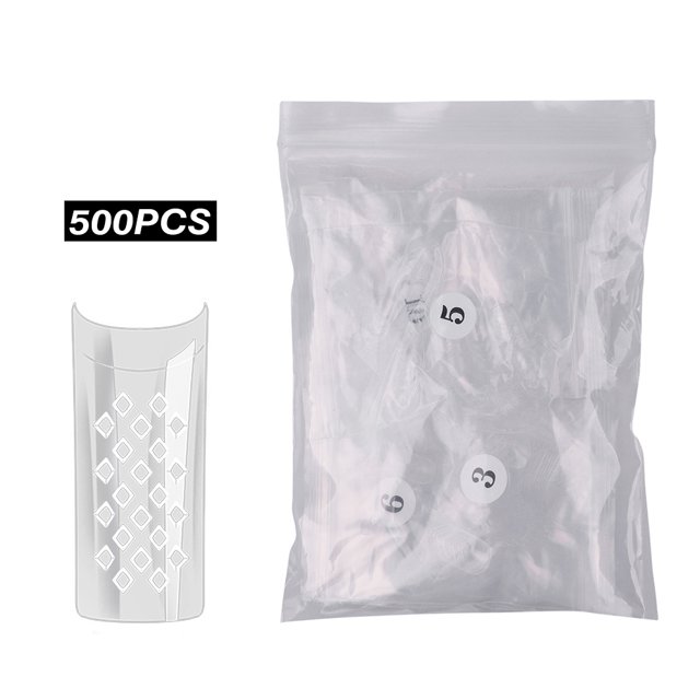 500PCS Extensión de uñas Puntas de uñas postizas de PVC para extensión de uñas DIY Art Home Salon