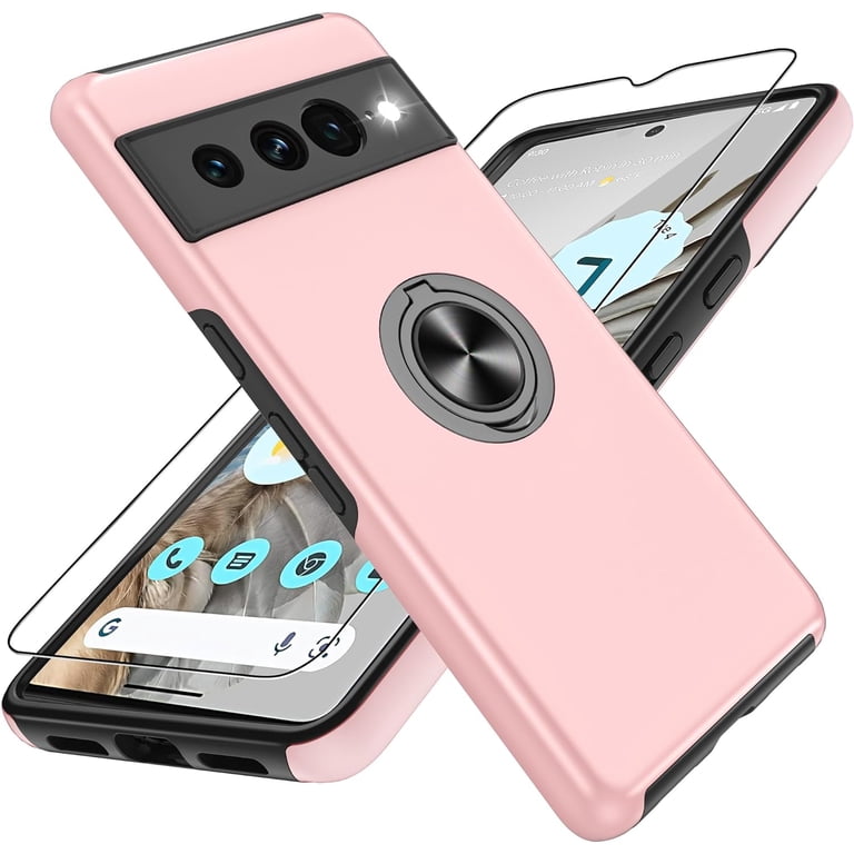 Custodia per Google Pixel 7 Pro, custodia Pixel 7 Pro, Yiakeng custodie protettive di grado militare con anello per Google Pixel 7 Pro (rosso