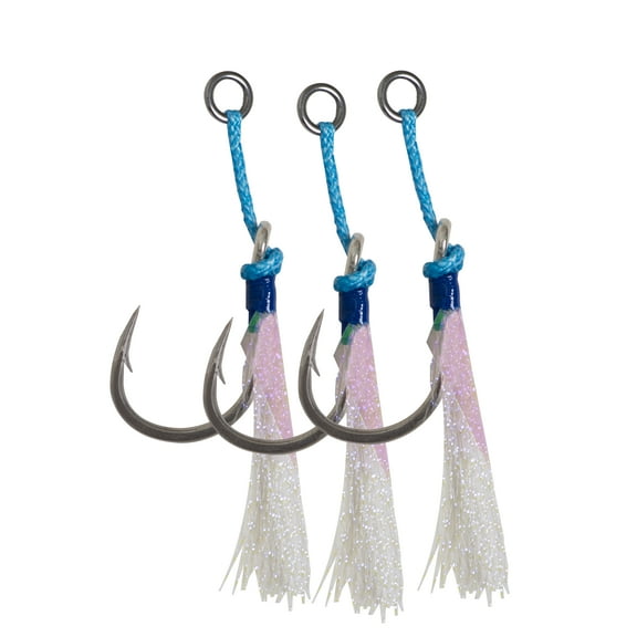 Mustad Vertical Jig Assist Hook (Pink Flash) - Size: 7/0 2pc