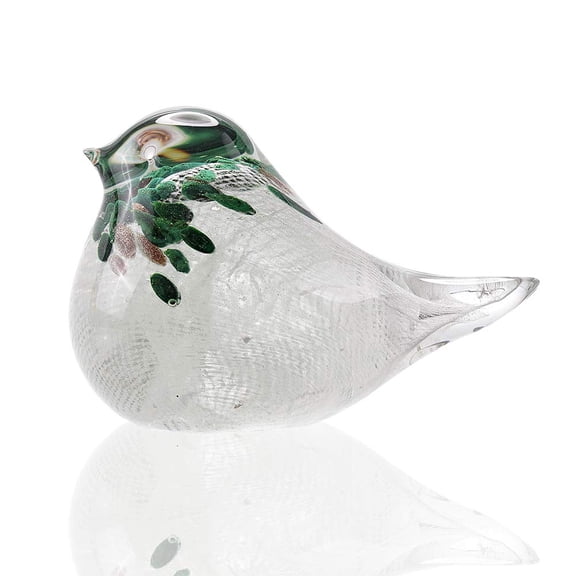 SPI Art Glass Green Feathered Bird