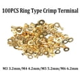 thumbnail image 3 of MYG 100pcs Brass Insulated Crimp Ring Terminals Wire Connectors Spade Electrical Kit, 3 of 4