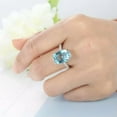 thumbnail image 5 of Aquamarine Blue 925 Silver White CZ Band Women's Wedding Jewelry Ring Size 6-10, 5 of 9