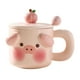thumbnail image 2 of Taza de café de cerámica, taza de té, reutilizable, para el hogar, con tapa y asa, taza de café, taza de leche Cerdo rosa, 2 of 9