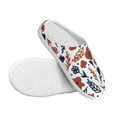 thumbnail image 3 of Daiia Red Blue Leaves Print Women’s Fuzzy Slippers Memory Foam Lightweight House Shoes Cozy Loafer Flannel House Shoes-42/43, 3 of 7