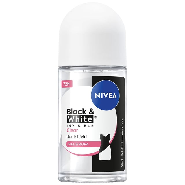 Antitranspirante NIVEA Black & White invisible black & white clear roll on 50 ml
