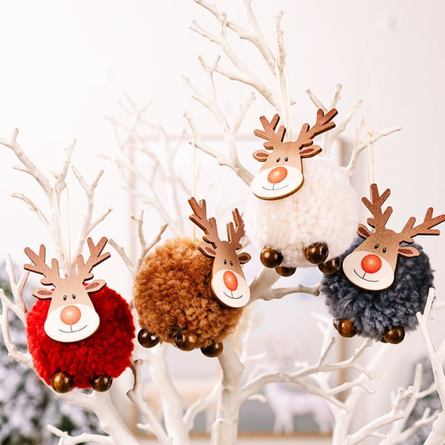 Elk Christmas Tree Pendants Ornament Wood Hanging Elk Sign Merry