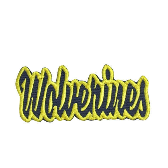 Wolverines - Navy Blue/Yellow - Team Mascot - Words/Names - Iron on Applique/Embroidered Patch