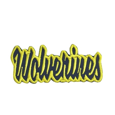 - Wolverines - Navy Blue/Yellow - Team Mascot - Words/Names - Iron on Applique/Embroidered Patch