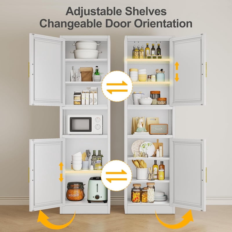 15.75"W Freestand Metal Tall and Thin Narrow Storage Cabinet for Kitchen Bathroom Living Room