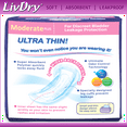 thumbnail image 4 of LivDry Female Incontinence Ultra Thin Pads | Leak Protection and Odor Control (Moderate Plus, 42-Pack), 4 of 9