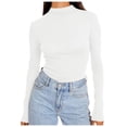 thumbnail image 1 of SNKSDGM Hauts Ajustés à Manches Longues pour Femmes Ensemble Chemises d'Automne pour Femmes Grande Taille Chemises à Col Roulé à Manches Longues Mode Automne Basique Superposition Ajustée sous-Vêtements Thermiques Doux m, 1 of 5