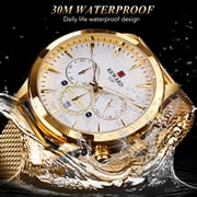 REWARD Watch Male New Luxury Brand Chronograph 24-hour Displaydate Calendar Clock Man Luminous Hands Gold Watch Stainless Steel Strap Relogio Masculino