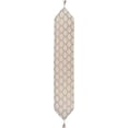 thumbnail image 4 of Violet Linen Signature Chenille Diamond pattern, Polyester Chenille Jacquard, with Tassels, Gold, 13 Inch x 70 Inch, Decorative Table Runner, 4 of 7
