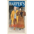 thumbnail image 2 of Edward Penfield 15x24 Gold Ornate Framed and Double Matted Museum Art Print Titled - Harper's February (1896), 2 of 4