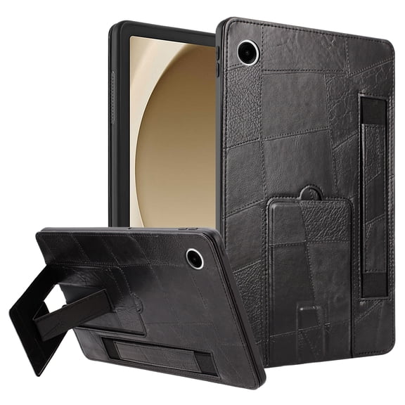 TECH CIRCLE Case for Samsung Galaxy Tab A11 8.7-inch (SM-X130/X133/X135) 2025/ A9 (SM-X110/X115/X117) 2023,Shockproof PU Leather TPU Case Kickstand Back Cover with Hand Strap ,Black