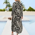 thumbnail image 5 of 2024 Grey Snake Chiffon Dress Animal Print Pretty Dresses Female Long Sleeve Streetwear V Neck Graphic Oversized Casual Dress, 5 of 7