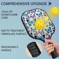 thumbnail image 2 of Pickleball Paddles Set Of 2, Fiberglass Surface, Vintage Floral & Butterfly, 4 Balls & Bag, 2 of 5