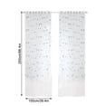 thumbnail image 4 of Cortina transparente bordada, cortina de gasa de ventana semi sombreada para balcón, dormitorio, comedor, 100x250 cm, azul, 2 piezas Jumpingount LF0160-02B*2, 4 of 7