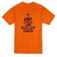 thumbnail image 1 of "Keep Calm N' Workout Hard" Quote Bar Training Graphic Men's T-shirt, 1 of 1